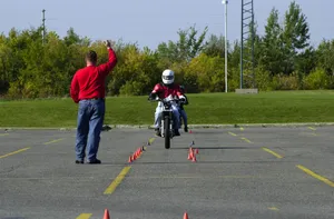 Student in braking test