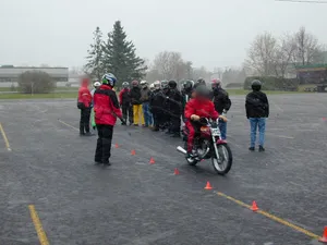 Instructors teaching in the snow
